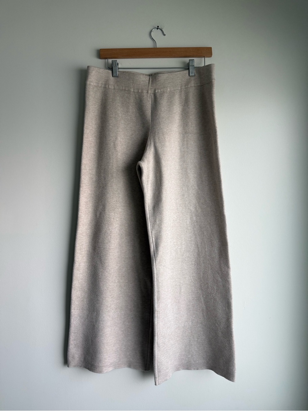 Joie Oatmeal Knit Wide Leg Pants Size L